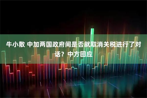 牛小散 中加两国政府间是否就取消关税进行了对话？中方回应